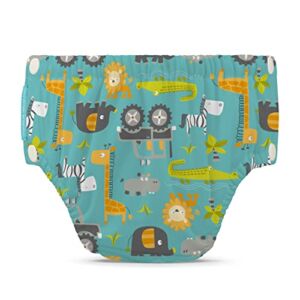 Charlie Banana Baby Easy Snaps Reusable and Washable Swim Diaper for Boys or Girls, Gone Safari, Medium, 1 Count (Pack of 1)