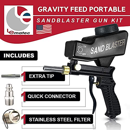 LE LEMATEC Sandblaster, Rust and Paint Remover, Handy Sand Blaster. Sand Blaster Gun Kit. Works with All Sand Blasting Media. | The Storepaperoomates Retail Market - Fast Affordable Shopping