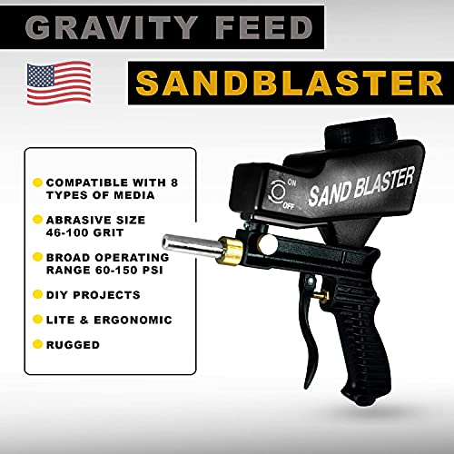 LE LEMATEC Sandblaster, Rust and Paint Remover, Handy Sand Blaster. Sand Blaster Gun Kit. Works with All Sand Blasting Media. | The Storepaperoomates Retail Market - Fast Affordable Shopping
