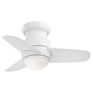 Minka-Aire F510L-WH Spacesaver 26 Inch Small Ceiling Fan with Integrated 15W LED Light in White Finish