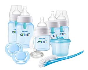 Philips Avent Anti-colic Baby Bottle with AirFree vent Beginner Gift Set Blue, SCD393/05