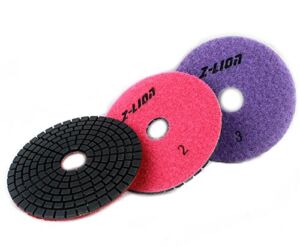 Z-Lion Dimoand 3 Step Polishing Pad 4 inch Abrasive grinding wheel for Granite Marble Engineered stone