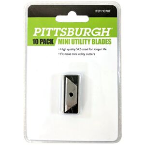 Pittsburgh Mini Utility Knife Replacement Blade 10 Pack, 93789