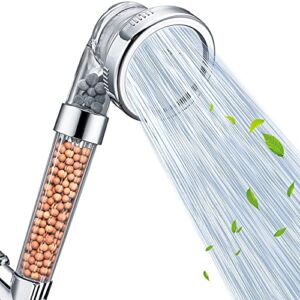 Nosame Shower Head, Filter Filtration High Pressure Water Saving 3 Mode Function Spray Handheld Showerheads 1.6 GPM for Hair & Skin