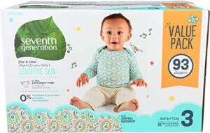 Seventh Generation Diapers Size 3 Value Pack, 93 CT