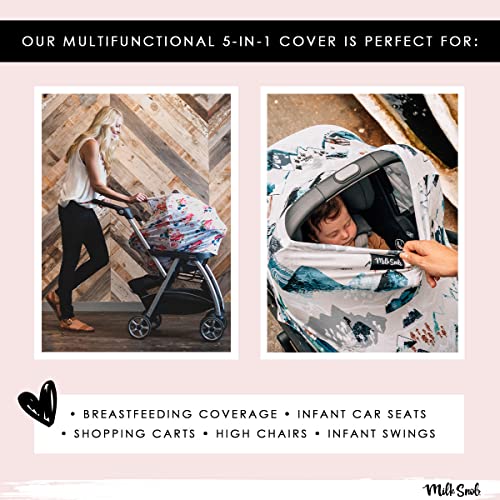 Milk Snob Original 5-in-1 Cover – Added Privacy for Breastfeeding, Baby Car Seat, Carrier, Stroller, High Chair, Shopping Cart, Lounger Canopy – Newborn Essentials, Nursing Top (Heather Grey Stripe) | The Storepaperoomates Retail Market - Fast Affordable Shopping