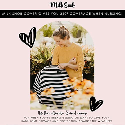Milk Snob Original 5-in-1 Cover – Added Privacy for Breastfeeding, Baby Car Seat, Carrier, Stroller, High Chair, Shopping Cart, Lounger Canopy – Newborn Essentials, Nursing Top (Heather Grey Stripe) | The Storepaperoomates Retail Market - Fast Affordable Shopping