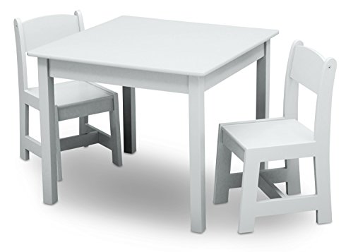 Delta Children MySize Kids Wood Table and Chair Set (2 Chairs Included) – Ideal for Arts & Crafts, Snack Time, & More – Greenguard Gold Certified, Bianca White, 3 Piece Set | The Storepaperoomates Retail Market - Fast Affordable Shopping