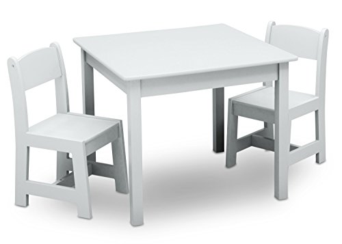 Delta Children MySize Kids Wood Table and Chair Set (2 Chairs Included) – Ideal for Arts & Crafts, Snack Time, & More – Greenguard Gold Certified, Bianca White, 3 Piece Set | The Storepaperoomates Retail Market - Fast Affordable Shopping
