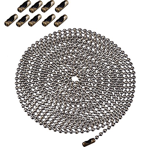 Shappy Beaded Pull Chain Extension with Connector, 10 Feet Beaded Roller Chain with 10 Matching Connectors (3.2 mm, Bronze A) | The Storepaperoomates Retail Market - Fast Affordable Shopping