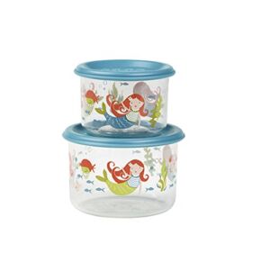 SugarBooger Good Lunch Small Snack 2 Piece Container, Mermaid