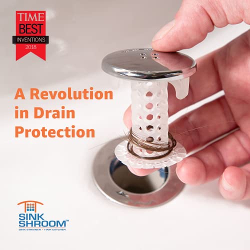 SinkShroom Revolutionary Bathroom Sink Drain Protector Hair Catcher, Strainer, Snare, Sinkshroom Chrome Edition, 1″ -1.4″ | The Storepaperoomates Retail Market - Fast Affordable Shopping