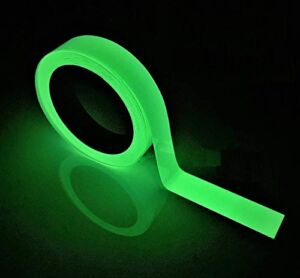 Glow in The Dark Tape – 98 FT X 0.5 Inch Luminous Photoluminescent/Luminescent Emergency Roll Safety Egress Markers Stairs, Walls, Steps, Exit Sign. Glowing Pro Theatre Stage Floor