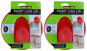 Shur-Line 1783844 Red Silicone Mess-Free Store and Pour Collapsible Gallon Paint Can Lid (2 Pack)