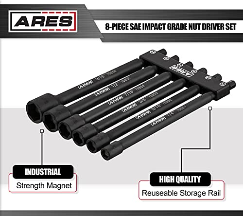 ARES 70650 – 6-Piece SAE Magnetic Impact Nut Driver Bit Set – Impact Grade Nut Setters with Industrial Strength Magnets | The Storepaperoomates Retail Market - Fast Affordable Shopping