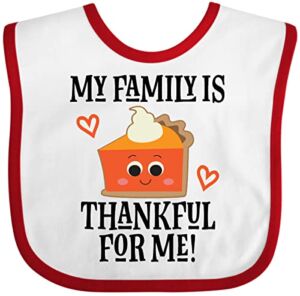 Inktastic Thanksgiving Outfit Thankful Family Baby Bib White and Red 2da91
