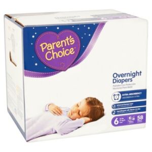 Parent’s Choice Overnight Diapers 58 Count, Size 6 35 lbs & Over