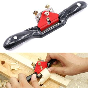 Swpeet 10” Adjustable SpokeShave with Flat Base, Metal Blade Wood Working Hand Tool Perfect for Wood Craft, Wood Craver, Wood Working
