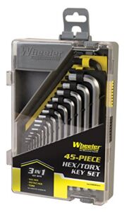 Wheeler Engineering 45-Piece SAE/Metric Hex and Torx Key Set with Storage Case for Gunsmithing and Firearm Maintenance
