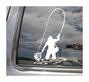 Right Now Decals Fly Fishing Fisherman Trout Fish – Cars Trucks Moped Helmet Hard Hat Auto Automotive Craft Laptop Vinyl Decal Store Window Wall Sticker 04049