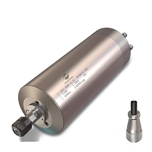 Huanyang Water Cooled VFD Spindle Milling Motor 110V 1.5KW 24000RPM 400hz Φ80mm ER11 Collet for Wood Carving | The Storepaperoomates Retail Market - Fast Affordable Shopping