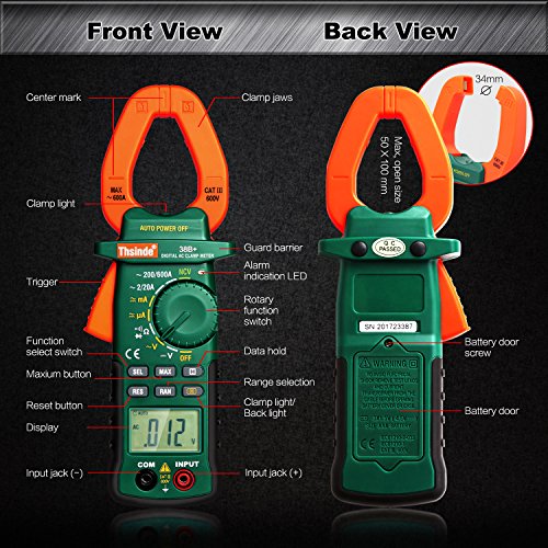 Accuracy Clamp Multimeters With Storage Bag NCV Led Light for AC/DC Current Home | The Storepaperoomates Retail Market - Fast Affordable Shopping