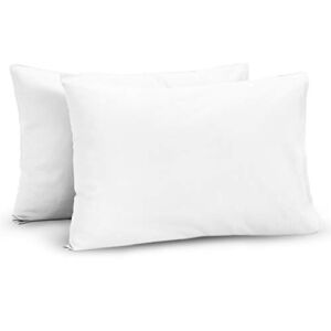 TILLYOU Cotton Toddler Pillowcases – 2 Pack Toddler Travel Pillowcases Machine Washable & Super Soft, 14×20 Inches , White