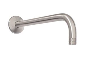 LDR Industries L-Shaped Shower Arm Extension, 12-Inch Length, Great for Rainfall and Adjustable Showerheads, Brushed Nickel Finish