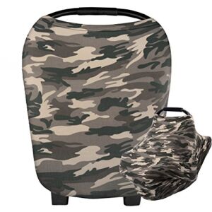 HONEY$HOMEY Camouflage Baby Car Seat Cover, Multi-Use Nursing Breastfeeding Scarf, High Chair Stroller Head Cover