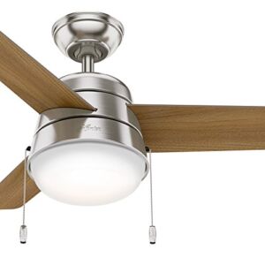Hunter Fan 36 inch Ceiling Fan in Brushed Nickel with LED Light Kit (Renewed)