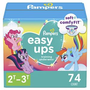 Pampers Easy Ups Training Pants Girls and Boys, 2T-3T (Size 4), 74 Count, Super Pack, Packaging & Prints May Vary