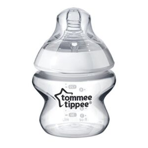 Tommee Tippee Closer to Nature Baby Bottle | Extra Slow Flow Breast-Like Nipple with Anti-Colic Valve, 5 Ounce, 1 Count (Pack of 1)