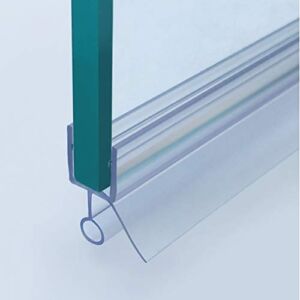 ELEGANT Shower Plastic Strip 28″ 72mm Long Clear Vinyl Shower Door Bottom Seal Waterproof Rail for 3/8″ Frameless Glass Shower Door