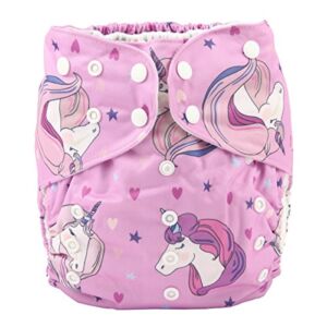 2 to 7 Years Old Junior Big Cloth Diaper,Nappy,Pocket Reusable Washable Baby Kids Toddler (Pink Horse)
