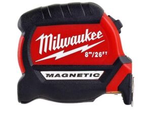 Milwaukee 48227225 HP8-26Mg/27 Premium Magnetic Tape Measure – Red/Black