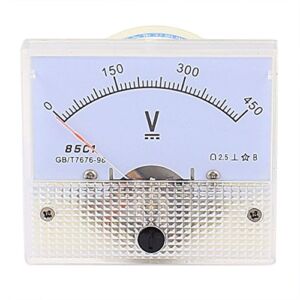Baomain Analog Voltmeter 85C1 DC 0-450V Rectangle Analog Volt Panel Meter Gauge