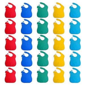 Toppy Toddler Waterproof Baby Bibs in Bulk with Snaps. Big Size. Wholesale 25-pack