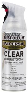 Rust-Oleum 302153 Universal All Surface Clear Topcoat Spray, 11 oz, Hammered Clear