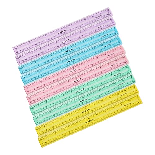 hand2mind 12 inch Multicolored, Transparent, Semiflexible Safe-T Plastic Rulers (Pack of 10) | The Storepaperoomates Retail Market - Fast Affordable Shopping