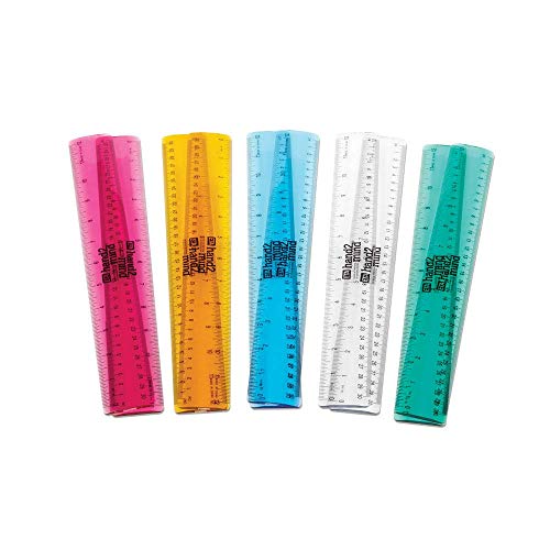 hand2mind 12 inch Multicolored, Transparent, Semiflexible Safe-T Plastic Rulers (Pack of 10) | The Storepaperoomates Retail Market - Fast Affordable Shopping