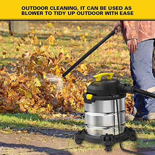Stanley SL18116 Wet/Dry Vacuum, 6 Gallon, 4 Horsepower, Stainless Steel Tank, 4.0 HP, Silver+yellow | The Storepaperoomates Retail Market - Fast Affordable Shopping