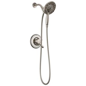 Delta Faucet Linden 17 Series Dual-Function Shower Faucet, Shower Trim Kit with 4-Spray In2ition 2-in-1 Dual Hand Held Shower Head with Hose, Stainless T17293-SS-I (Valve Not Included)