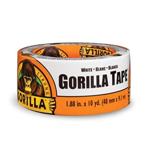 Gorilla Tape, White Duct Tape, 1.88″ x 10 yd, White, (Pack of 1)