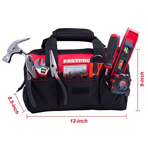 FASTPRO 215-Piece Home Repairing Tool Set with 12-Inch Wide Mouth Open Storage Bag,Household Hand Tool Kit,Red | The Storepaperoomates Retail Market - Fast Affordable Shopping
