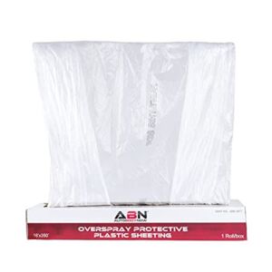ABN Clear Plastic Sheeting 10 Micron 16 x 350ft – Transparent Protective Masking Film – Automotive Painting & More