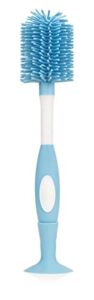 Dr. Brown’s Soft Touch No Scratch Baby Bottle Cleaning Brush Nipple Cleaner with Stand and Storage Clip, BPA Free, Blue 1-Pack
