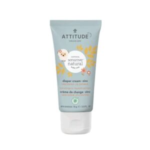 ATTITUDE Diaper Cream with Zinc & Oatmeal for Baby with Sensitive Skin, Unscented, Plant & Mineral-Based, Dermatologically Tested Vegan and Cruelty-Free, 2.6 Oz