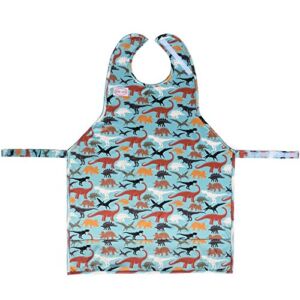 Bib-On XL, Full-Coverage Bib and Apron Combination for Toddler, Kids Ages 3 and Up. (Dinosaurs)
