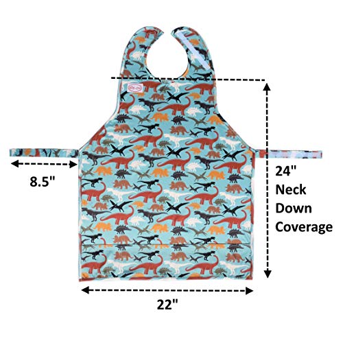 Bib-On XL, Full-Coverage Bib and Apron Combination for Toddler, Kids Ages 3 and Up. (Dinosaurs) | The Storepaperoomates Retail Market - Fast Affordable Shopping