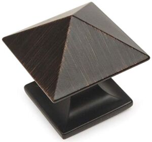 10 Pack – Cosmas 10555ORB Oil Rubbed Bronze Pyramid Cabinet Knob Hardware – 1-1/4″ Inch Square